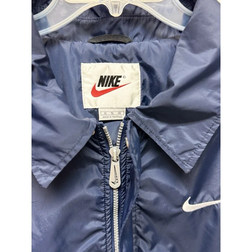 Vintage 90s Nike Windbreaker Jacket Mens XL Navy Red White Stripe Swoosh